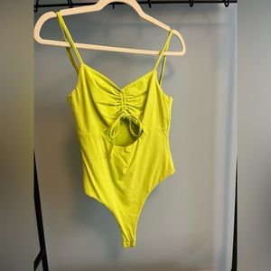 Neon green/yellow tank top bodysuit